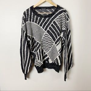 Vintage | 90’s Geometric Print Grandpa Sweater
